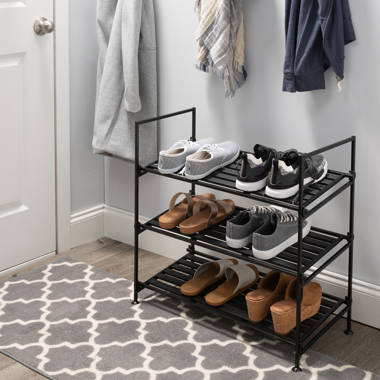 Sideways discount shoe rack